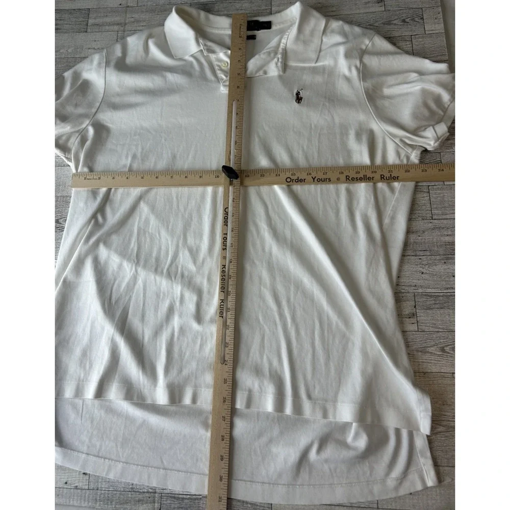 Polo Ralph Lauren Shirt Mens XXL White Pima Soft Touch Interlock Polo Flesh Pony